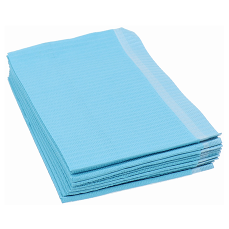 Dental Bibs, 3 ply Polymer Coated, Blue, 500pcs/carton